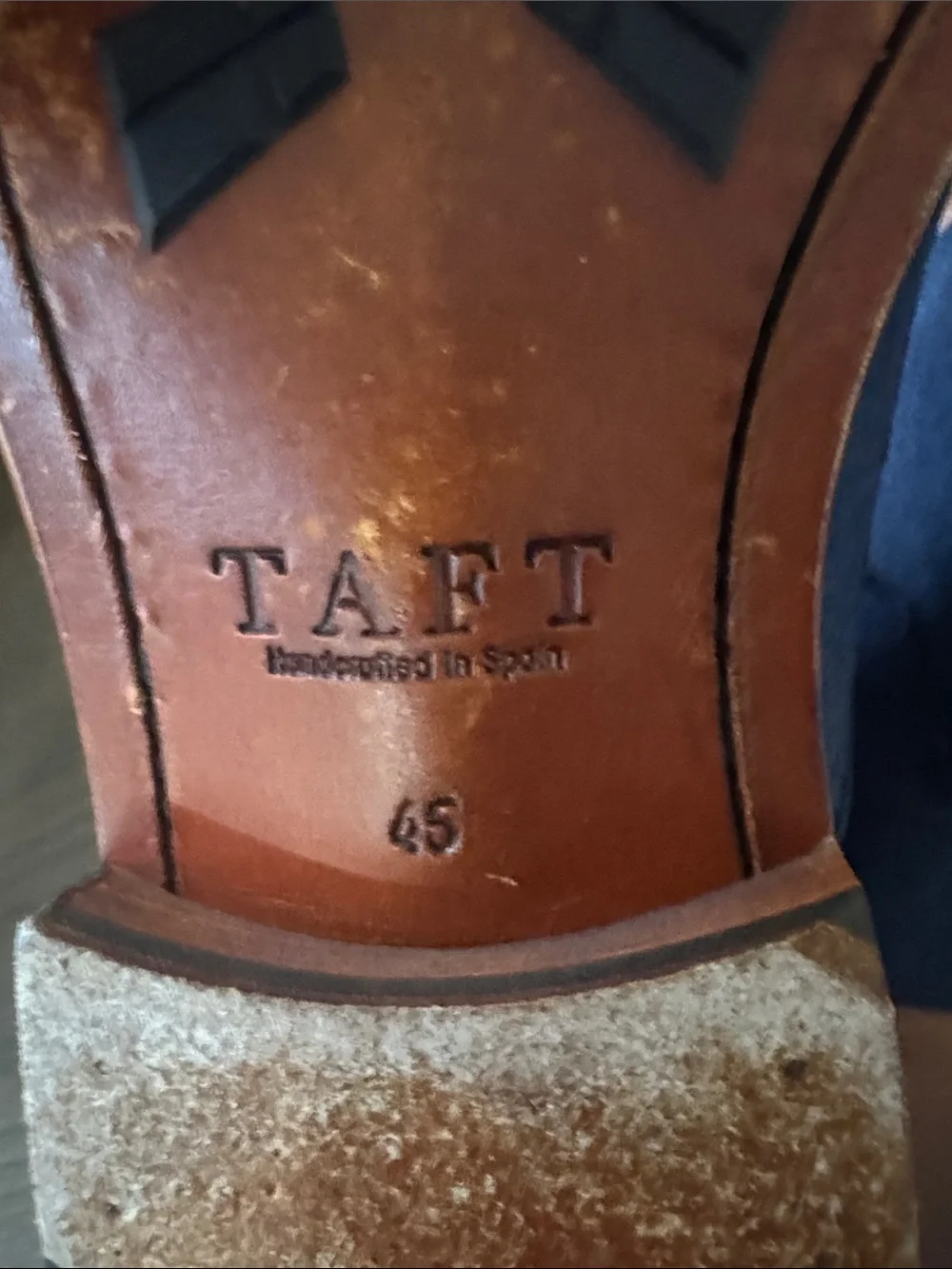 Taft Navy Fabric and Brown Leather Chukka Boots